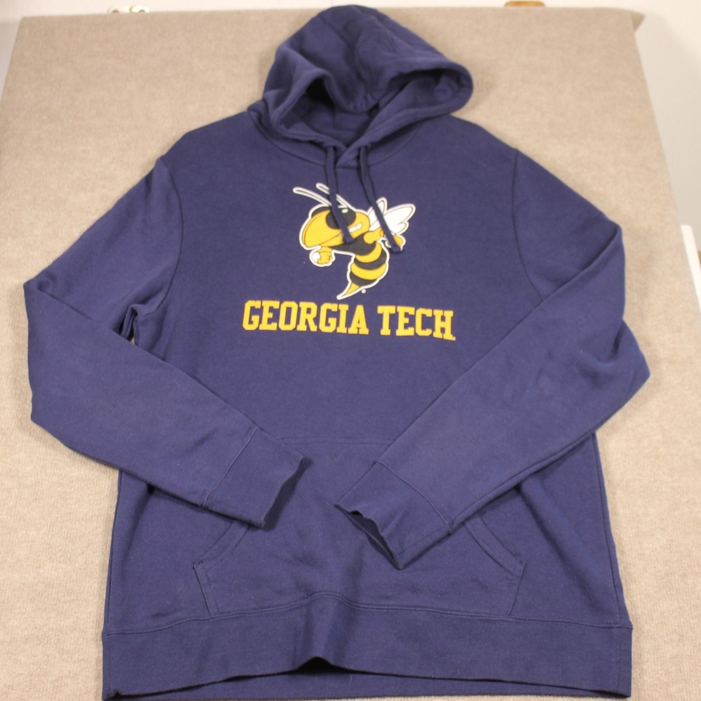 Fanatics Georgia Tech Yellow Jackets Hoodie Mens XL Navy Blue Buzz Mascot Logo